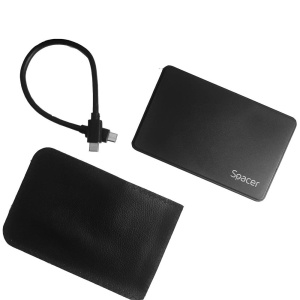 Rack extern HDD/SSD 2.5" Spacer USB-C 3.1 negru - Img 4