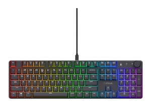 Tastatura mecanica Trust GXT 866 Torix cu fir, swtich linear, 104 butoane, full RGB, butoane programabile, tipuri de jocuri FPS, MMO, MOBA, RPG, RTS, negru - Img 6