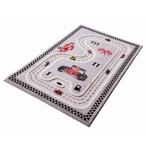 Covor de joaca pentru copii 3D interactiv Racer Grey (pista de curse) 134x180 - Img 4
