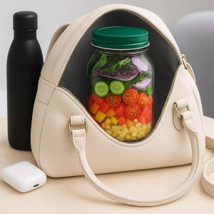 Caserola Alimentara cu Capac Etans, Recipient Reutilizabil pentru Picnic, Pranz, Salata, 1L, Fara BPA - Img 10