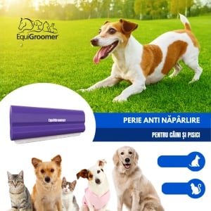 EasyGroomer 5" (12,7 cm) by EquiGroomer – Perie profesională de îngrijire pentru câini, pisici și alte animale mici, potrivită tot timpul anului, excelentă în perioada de năpârlire, lamă din oțel, mâner din lemn, culoare mov - Img 2