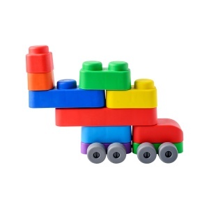 Set cuburi moi cu roți Gerardo’s Toys 21 piese – jucărie educativă senzorială soft pentru bebeluși 6+ luni | cuburi construcție sigure, motricitate, vehicule, material antibacterian - Img 8