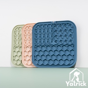 Yatrick Covoraș Tavă Slow Feeder din Silicon pentru Câini și Pisici – Hrănire Lentă, Antisufocare, Antiderapant, Relaxare & Stimulare Mentală - culoare verde - Img 6