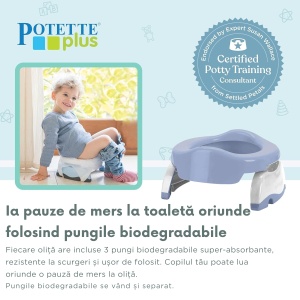 Potette Plus, Oliță portabilă pliabilă, 445g, 15 luni+, misty - Img 5