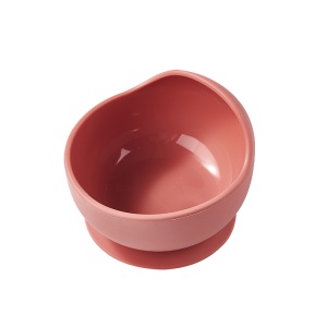 Castron silicon copii cu ventuză antiderapantă, BPA Free, rezistent la răsturnare, pentru diversificare, 6+ luni, KidsCenter, culoare: rosu - Img 2