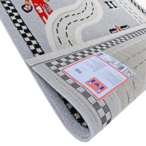 Covor de joaca pentru copii 3D interactiv Racer Grey (pista de curse) 134x180 - Img 5