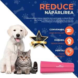 EasyGroomer 5" (12,7 cm) by EquiGroomer – Perie profesională de îngrijire pentru câini, pisici și alte animale mici, potrivită tot timpul anului, excelentă în perioada de năpârlire, lamă din oțel, mâner din lemn, culoare roz - Img 4