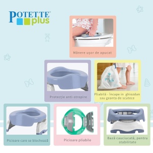 Potette Plus, Oliță portabilă pliabilă, 445g, 15 luni+, misty - Img 6