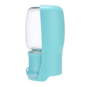 Sticlă de apă pliabilă pentru câini și pisici, 330 ml - fără scurgeri, cu buton mare ON/OFF, reutilizabilă pentru apă, portabilă pentru plimbări, drumeții și călătorii - Yatrick - culoare albastru - Img 9