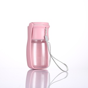 Sticlă de apă pliabilă pentru câini și pisici, 330 ml - fără scurgeri, cu buton mare ON/OFF, reutilizabilă pentru apă, portabilă pentru plimbări, drumeții și călătorii - Yatrick - culoare roz - Img 4