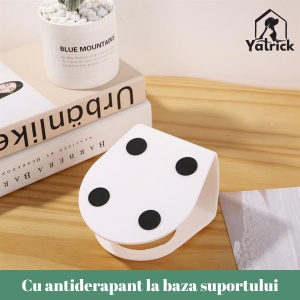 Yatrick Bol de apă sau mâncare pentru animale, elevat și înclinat, cu suport alb, bol transparent cu urechiușe, din plastic, ideal pentru câini și pisici, confort digestiv și postură corectă - Img 4