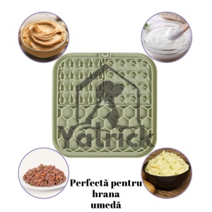 Yatrick Covoraș Tavă Slow Feeder din Silicon pentru Câini și Pisici – Hrănire Lentă, Antisufocare, Antiderapant, Relaxare & Stimulare Mentală - culoare albastru - Img 11