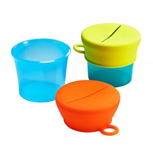Boon, Set 2 caserole cu 2 capace de silicon, Snug snack, nu contine ftalati