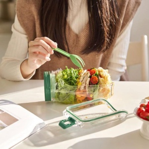 Caserola Alimentara cu Capac Etans, Recipient Reutilizabil pentru Picnic, Pranz, Salata, 1L, Fara BPA