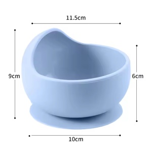 Castron silicon copii cu ventuză puternică antiderapantă, BPA Free, rezistent la răsturnare, pentru diversificare, 6+ luni, KidsCenter, culoare: verde - Img 3