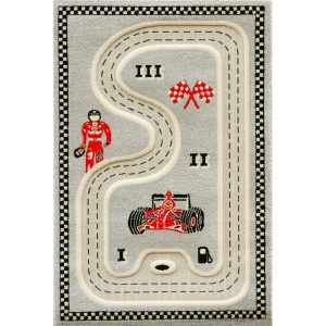 Covor de joaca pentru copii 3D interactiv Racer Grey (pista de curse) 134x180 - Img 6