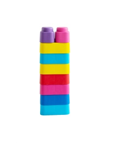 Set cuburi moi Gerardo’s Toys 10 piese – jucărie educativă senzorială soft pentru bebeluși 6+ luni | cuburi construcție sigure, motricitate, material antibacterian - Img 11