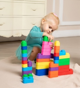 Set cuburi moi Gerardo’s Toys 10 piese – jucărie educativă senzorială soft pentru bebeluși 6+ luni | cuburi construcție sigure, motricitate, material antibacterian - Img 2