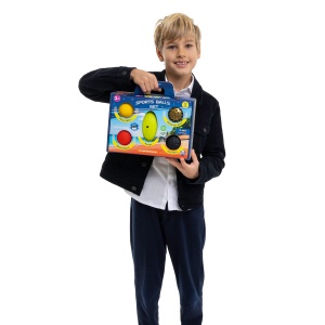 Set de 5 mingi sport pentru copii Gerardo’s Toys – mini mingi ușoare și rezistente, indoor & outdoor, fotbal, baschet, volei, rugby și minge de masaj, potrivite pentru coordonare și joacă activă – Made in Europe - Img 2