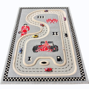 Covor de joaca pentru copii 3D interactiv Racer Grey (pista de curse) 134x180 - Img 7