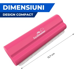 EasyGroomer 5" (12,7 cm) by EquiGroomer – Perie profesională de îngrijire pentru câini, pisici și alte animale mici, potrivită tot timpul anului, excelentă în perioada de năpârlire, lamă din oțel, mâner din lemn, culoare roz - Img 6