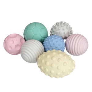 Set 7 mingi senzoriale pentru bebeluși Gerardo’s Toys – jucărie educativă tactilă, culori și texturi diferite, dezvoltare senzorială și motricitate, Made in EU, de la 0 luni - Img 7