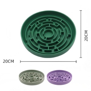 Yatrick Bol Slow Feeder pentru câini și pisici - Silicon alimentar anti-sufocare, antiderapant, hrănire lentă, stimulator digestiv - culoare vernil - Img 3