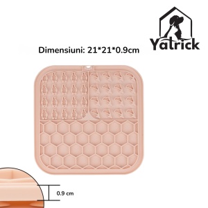 Yatrick Covoraș Tavă Slow Feeder din Silicon pentru Câini și Pisici – Hrănire Lentă, Antisufocare, Antiderapant, Relaxare & Stimulare Mentală - culoare albastru - Img 5