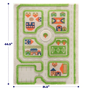 Covor de joaca pentru copii 3D Traficul orașului (verde) 80x113 - Img 1