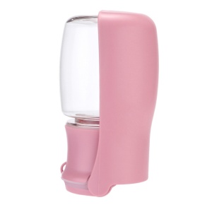 Sticlă de apă pliabilă pentru câini și pisici, 330 ml - fără scurgeri, cu buton mare ON/OFF, reutilizabilă pentru apă, portabilă pentru plimbări, drumeții și călătorii - Yatrick - culoare roz - Img 5