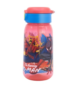 Sticlă din plastic cu pai, 510 ml, cu capac automat, Spiderman - Img 2