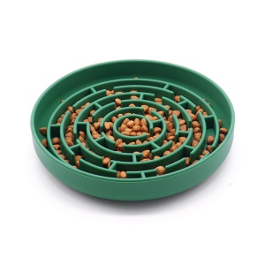 Yatrick Bol Slow Feeder pentru câini și pisici - Silicon alimentar anti-sufocare, antiderapant, hrănire lentă, stimulator digestiv - culoare verde - Img 8