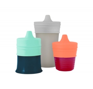 Boon, Pahar bebeluș, 3 capace silicon cu cioc Snug Spout, nu contine ftalati