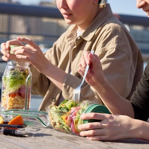 Caserola Alimentara cu Capac Etans, Recipient Reutilizabil pentru Picnic, Pranz, Salata, 1L, Fara BPA - Img 2