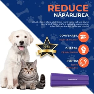 EasyGroomer 5" (12,7 cm) by EquiGroomer – Perie profesională de îngrijire pentru câini, pisici și alte animale mici, potrivită tot timpul anului, excelentă în perioada de năpârlire, lamă din oțel, mâner din lemn, culoare mov - Img 4