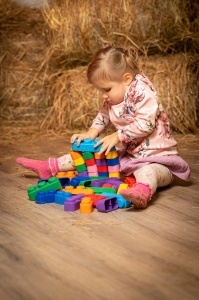 Set cuburi moi Gerardo’s Toys 10 piese – jucărie educativă senzorială soft pentru bebeluși 6+ luni | cuburi construcție sigure, motricitate, material antibacterian - Img 5