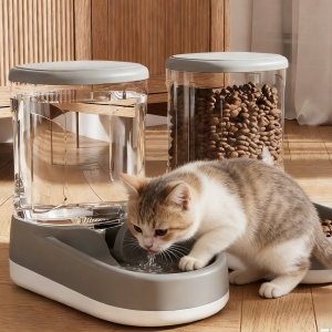 Dispenser automat 2 în 1 pentru apă și mâncare câini și pisici, 3.8 L, nontoxic, dozare prin gravitație, ușor de curățat - Yatrick - Img 3