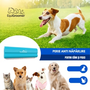 EasyGroomer 5" (12,7 cm) by EquiGroomer – Perie profesională de îngrijire pentru câini, pisici și alte animale mici, potrivită tot timpul anului, excelentă în perioada de năpârlire, lamă din oțel, mâner din lemn, culoare turcoaz - Img 3