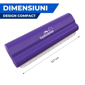 EasyGroomer 5" (12,7 cm) by EquiGroomer – Perie profesională de îngrijire pentru câini, pisici și alte animale mici, potrivită tot timpul anului, excelentă în perioada de năpârlire, lamă din oțel, mâner din lemn, culoare mov - Img 6
