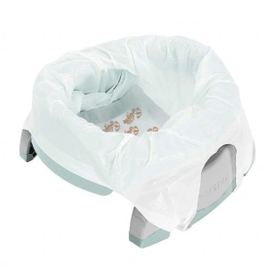 Potette Plus, Pachet Olita portabila, liner, 10 pungi biodegradabile, 700g, 14 luni+, vernil