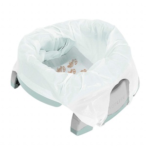 Potette Plus, Pachet Olita portabila, liner, 10 pungi biodegradabile, 700g, 14 luni+, vernil