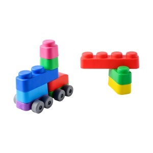 Set cuburi moi cu roți Gerardo’s Toys 21 piese – jucărie educativă senzorială soft pentru bebeluși 6+ luni | cuburi construcție sigure, motricitate, vehicule, material antibacterian - Img 7