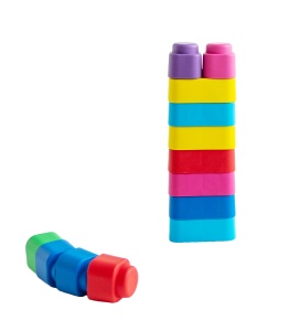 Set cuburi moi Gerardo’s Toys 10 piese – jucărie educativă senzorială soft pentru bebeluși 6+ luni | cuburi construcție sigure, motricitate, material antibacterian - Img 9