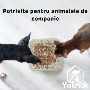 Yatrick Covoraș Tavă Slow Feeder din Silicon pentru Câini și Pisici – Hrănire Lentă, Antisufocare, Antiderapant, Relaxare & Stimulare Mentală - culoare verde - Img 4