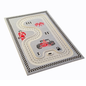 Covor de joaca pentru copii 3D interactiv Racer Grey (pista de curse) 134x180 - Img 1