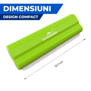 EasyGroomer 5" (12,7 cm) by EquiGroomer – Perie profesională de îngrijire pentru câini, pisici și alte animale mici, potrivită tot timpul anului, excelentă în perioada de năpârlire, lamă din oțel, mâner din lemn, culoare verde-lime - Img 6