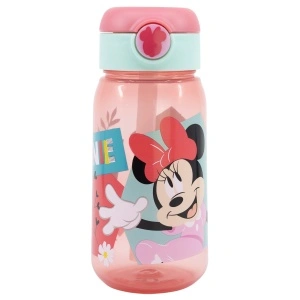 Sticlă din plastic cu pai, 510 ml, cu capac automat, Minnie Mouse