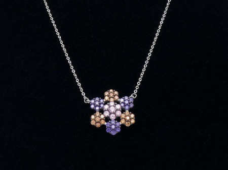 Lantisor Cu Pandativ DIn Argint -- FLOWER MULTICOLOR-- ARG107A