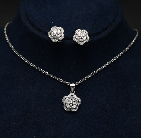 Set Argint 925 Cercei, Pandantiv, Lantisor Elegant ---- cod Set317A