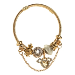 Bratara Aurie din Inox cu Talisman si Margele Colorate – Accesoriu Elegant si Reglabil pentru Femei BF926F - Img 4